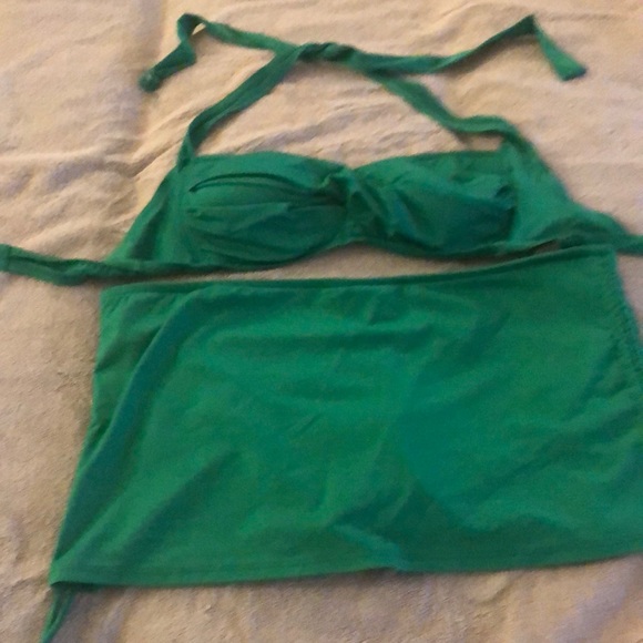 Bisou Bisou Other - Bisou Bisou Skirted Bikini  Green. Size Large